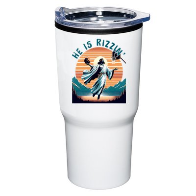 He Is Rizzin Basketball Jesus Retro Easter Christian Tumbler