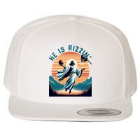 He Is Rizzin Basketball Jesus Retro Easter Christian Wool Snapback Cap