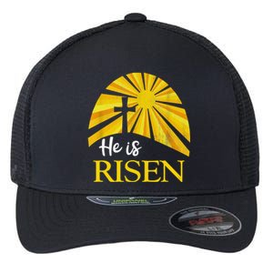 He Is Risen Religious Easter Jesus Christian Flexfit Unipanel Trucker Cap