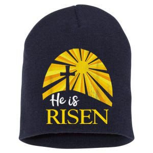 He Is Risen Religious Easter Jesus Christian Short Acrylic Beanie