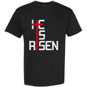 He Is Risen Cross Jesus Easter Christian Religious Trending Design Garment-Dyed Heavyweight T-Shirt