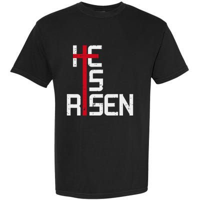 He Is Risen Cross Jesus Easter Christian Religious Trending Design Garment-Dyed Heavyweight T-Shirt