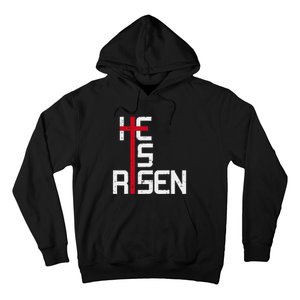 He Is Risen Cross Jesus Easter Christian Religious Trending Design Hoodie