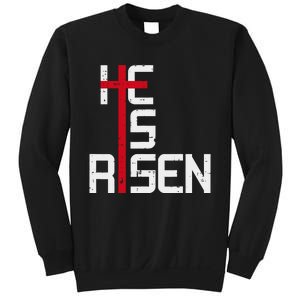 He Is Risen Cross Jesus Easter Christian Religious Trending Design Sweatshirt