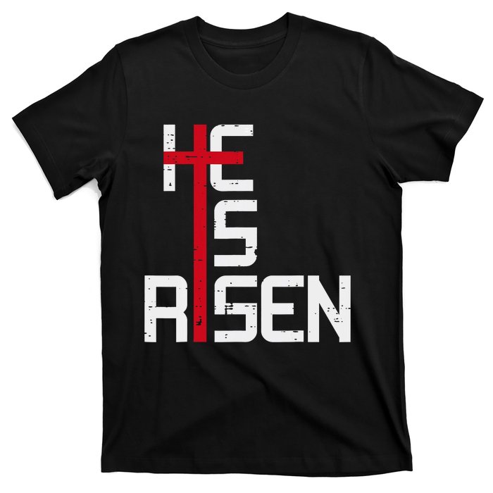 He Is Risen Cross Jesus Easter Christian Religious Trending Design T-Shirt