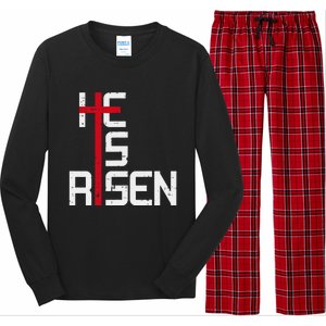 He Is Risen Cross Jesus Easter Christian Religious Trending Design Long Sleeve Pajama Set