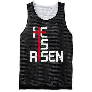 He Is Risen Cross Jesus Easter Christian Religious Trending Design Mesh Reversible Basketball Jersey Tank