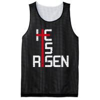 He Is Risen Cross Jesus Easter Christian Religious Trending Design Mesh Reversible Basketball Jersey Tank