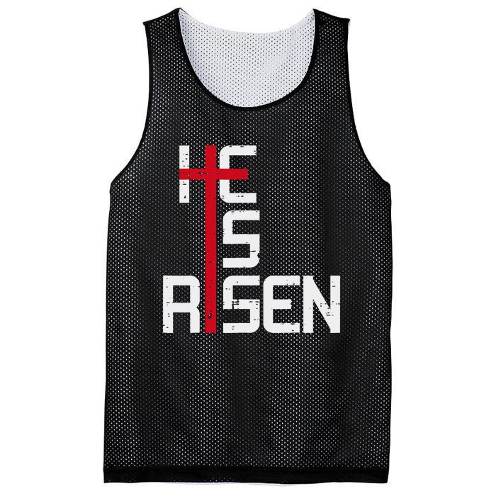 He Is Risen Cross Jesus Easter Christian Religious Trending Design Mesh Reversible Basketball Jersey Tank