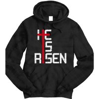 He Is Risen Cross Jesus Easter Christian Religious Trending Design Tie Dye Hoodie