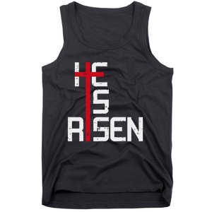 He Is Risen Cross Jesus Easter Christian Religious Trending Design Tank Top