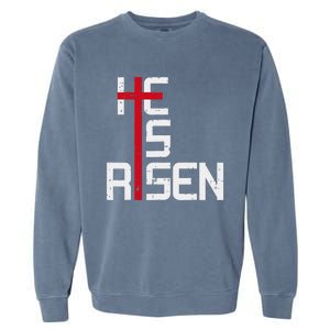 He Is Risen Cross Jesus Easter Christian Religious Trending Design Garment-Dyed Sweatshirt