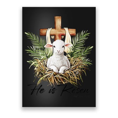 He Is Risen Lamb Cross Jesus Religious Christian Women Poster