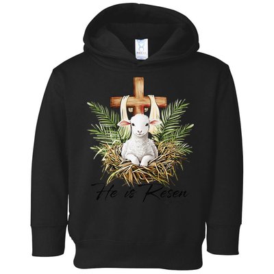 He Is Risen Lamb Cross Jesus Religious Christian Women Toddler Hoodie
