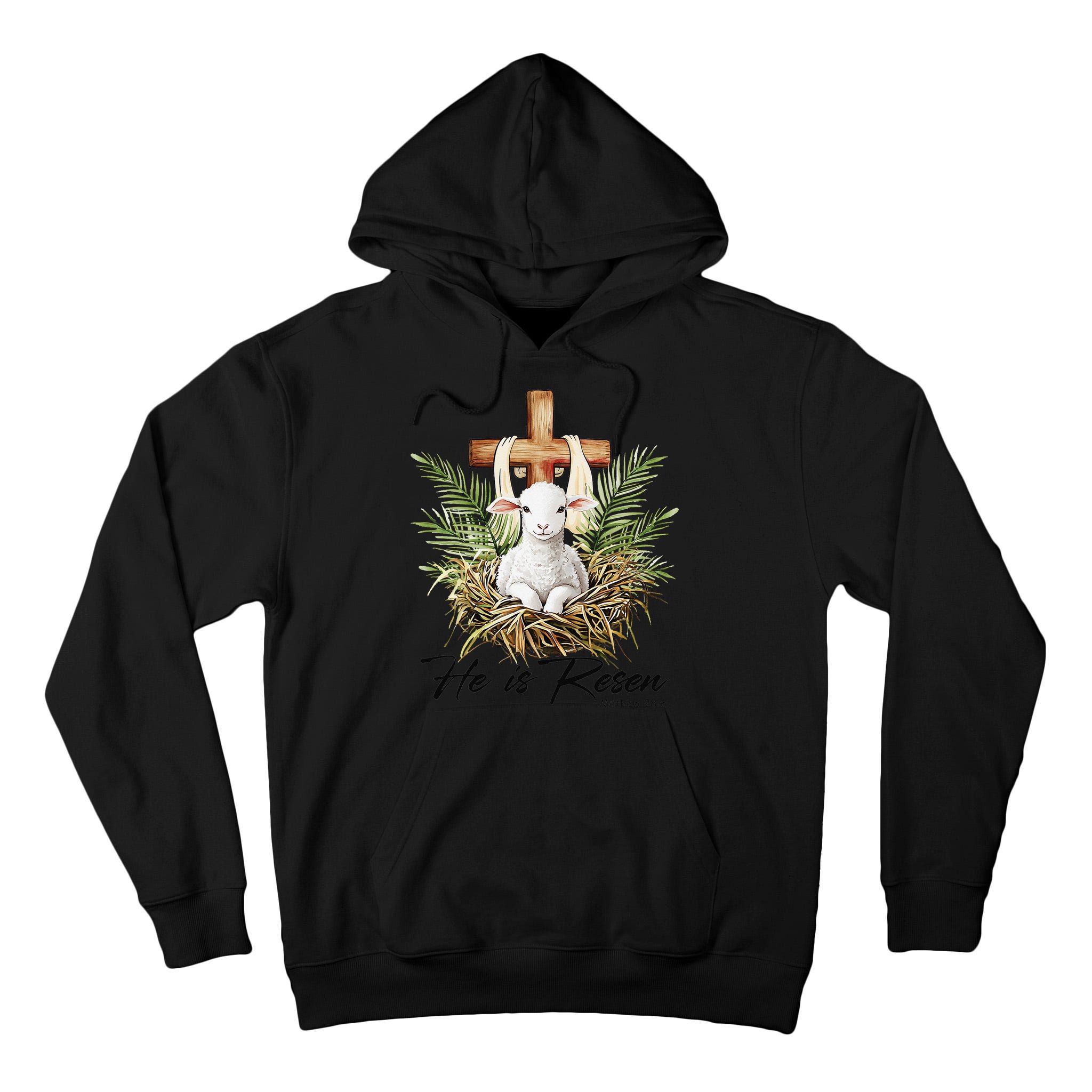 He Is Risen Lamb Cross Jesus Religious Christian Women Tall Hoodie