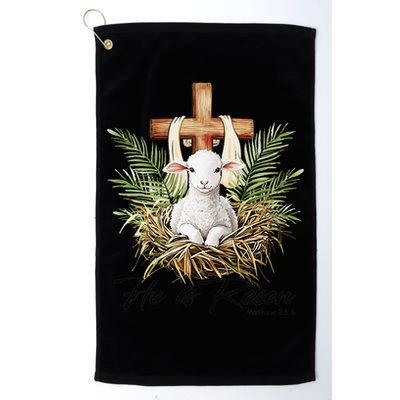 He Is Risen Lamb Cross Jesus Religious Christian Women Golf Towel