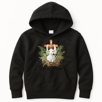 He Is Risen Lamb Cross Jesus Religious Christian Women Kids Hoodie