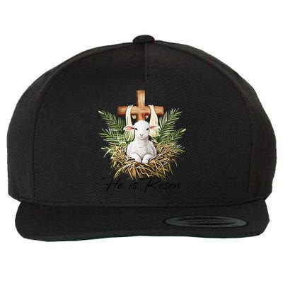 He Is Risen Lamb Cross Jesus Religious Christian Women Wool Snapback Cap