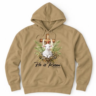 He Is Risen Lamb Cross Jesus Religious Christian Women Hoodie