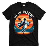 He Is Rizzin Basketball Jesus Retro Easter Christian Trendy Design T-Shirt