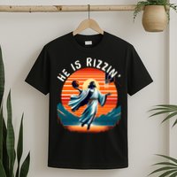 He Is Rizzin Basketball Jesus Retro Easter Christian Trendy Design T-Shirt
