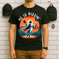 He Is Rizzin Basketball Jesus Retro Easter Christian Trendy Design T-Shirt