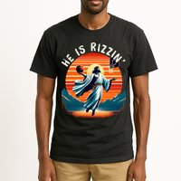 He Is Rizzin Basketball Jesus Retro Easter Christian Trendy Design Tall T-Shirt