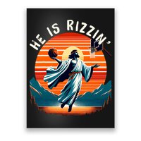 He Is Rizzin Basketball Jesus Retro Easter Christian Trendy Design Poster