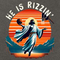 He Is Rizzin Basketball Jesus Retro Easter Christian Trendy Design Cotton Canvas Backpack