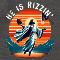 He Is Rizzin Basketball Jesus Retro Easter Christian Trendy Design Vector Backpack