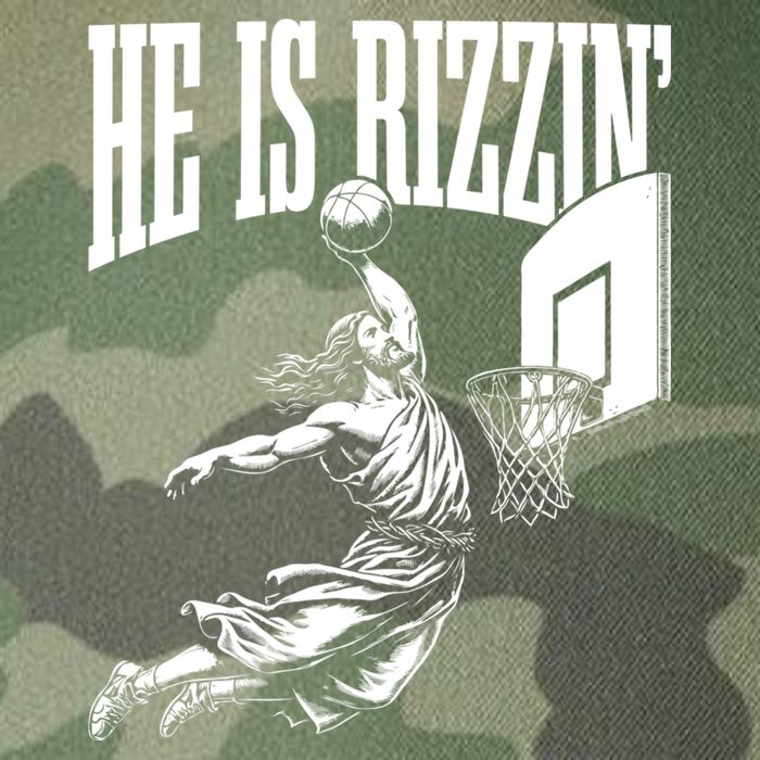 He Is Rizzin Funny Jesus Meme He Is Rizzen Legacy Tie Dye Trucker Hat