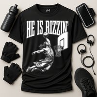 He Is Rizzin Funny Jesus Meme He Is Rizzen Performance Shirt