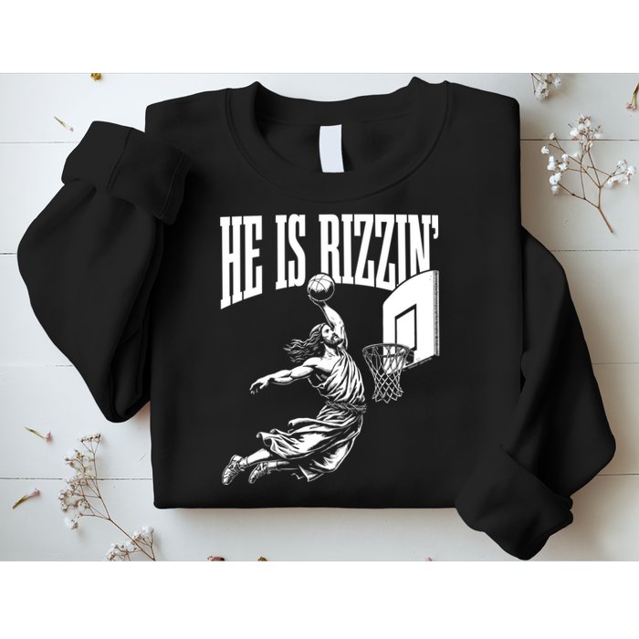 He Is Rizzin Funny Jesus Meme He Is Rizzen Sweatshirt