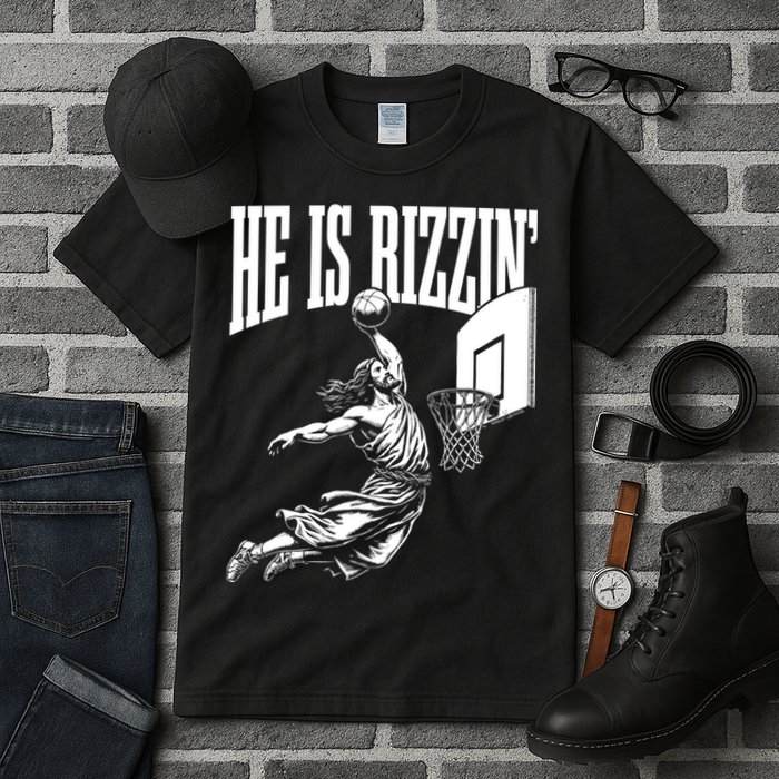 He Is Rizzin Funny Jesus Meme He Is Rizzen Tall T-Shirt