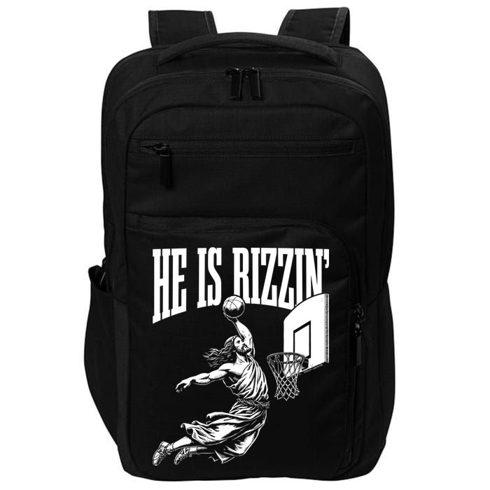 He Is Rizzin Funny Jesus Meme He Is Rizzen Impact Tech Backpack