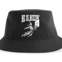 He Is Rizzin Funny Jesus Meme He Is Rizzen Sustainable Bucket Hat