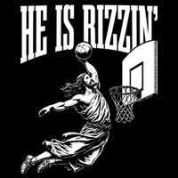 He Is Rizzin Funny Jesus Meme He Is Rizzen Drawstring Bag
