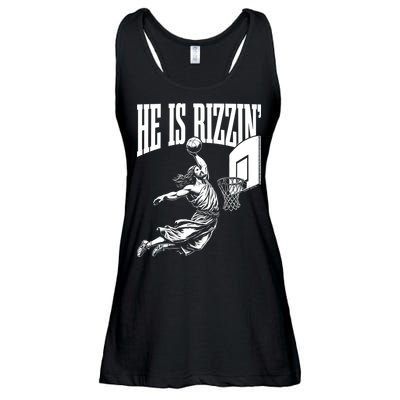 He Is Rizzin Funny Jesus Meme He Is Rizzen Ladies Essential Flowy Tank