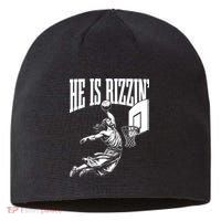 He Is Rizzin Funny Jesus Meme He Is Rizzen Sustainable Beanie