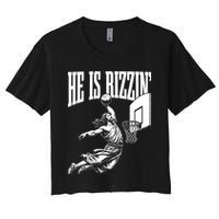 He Is Rizzin Funny Jesus Meme He Is Rizzen Crop Top