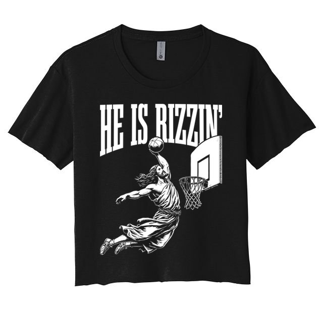 He Is Rizzin Funny Jesus Meme He Is Rizzen Crop Top