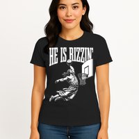 He Is Rizzin Funny Jesus Meme He Is Rizzen Womens T-Shirt