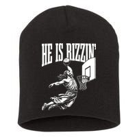 He Is Rizzin Funny Jesus Meme He Is Rizzen Short Acrylic Beanie
