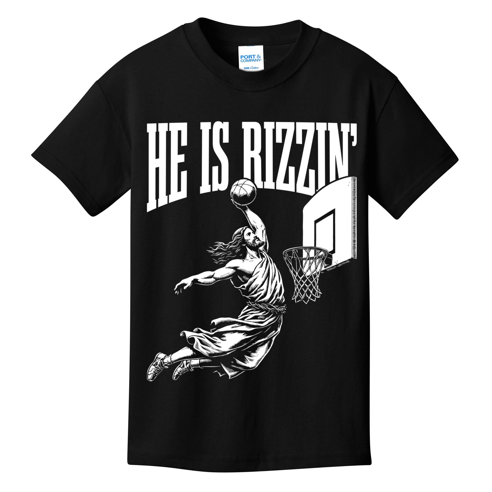 He Is Rizzin Funny Jesus Meme He Is Rizzen Kids T-Shirt