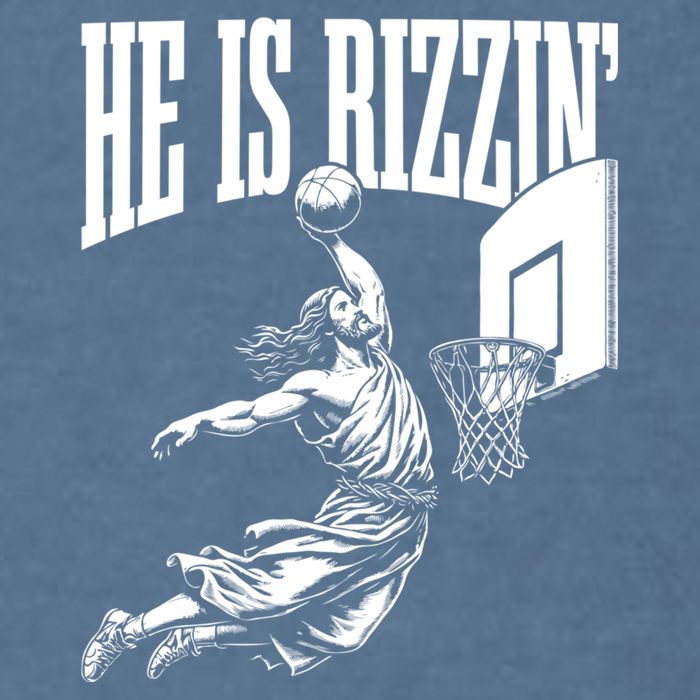 He Is Rizzin Funny Jesus Meme He Is Rizzen Garment-Dyed Sweatshirt