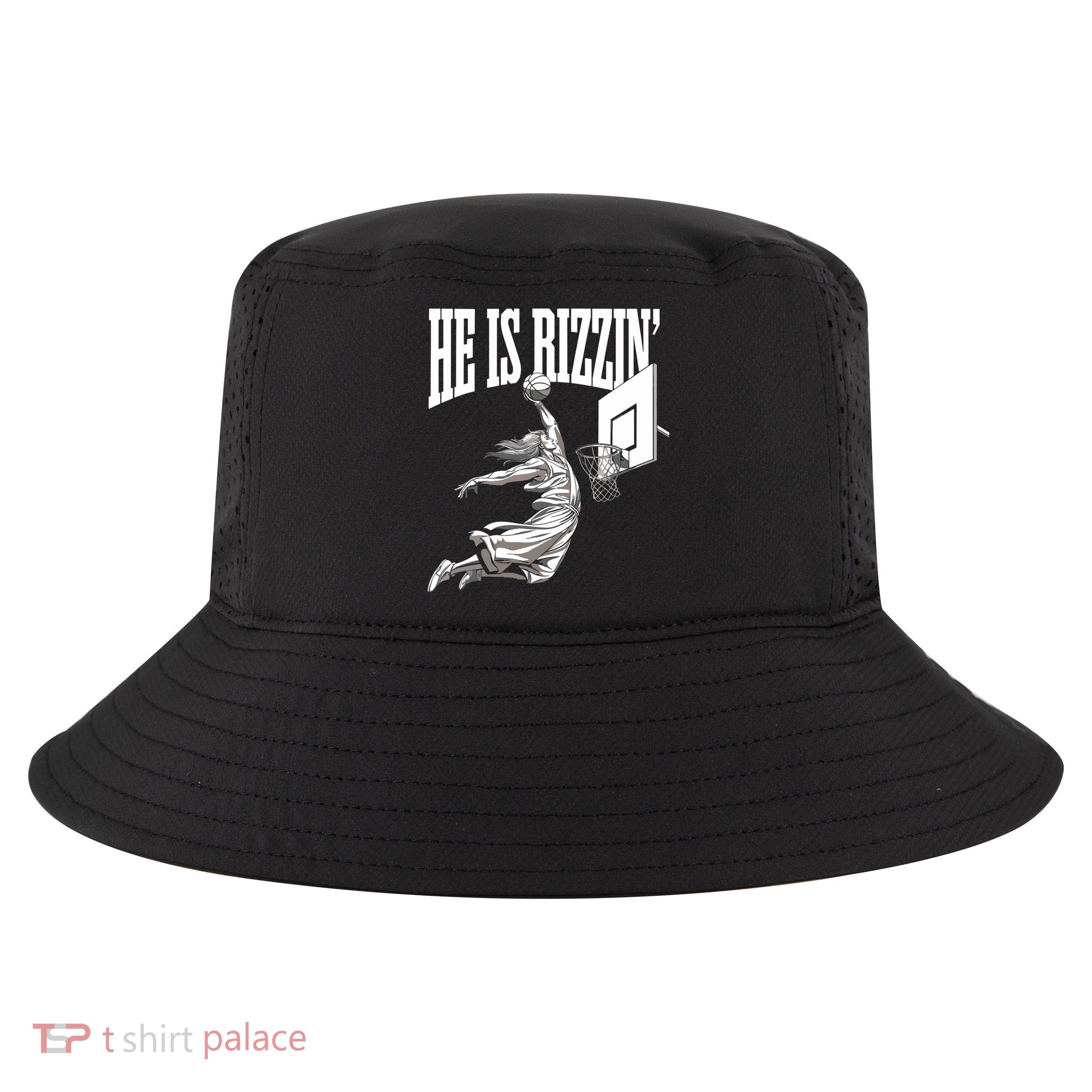He Is Rizzin Basketball Jesus Dunk Memes Humor Cool Comfort Performance Bucket Hat