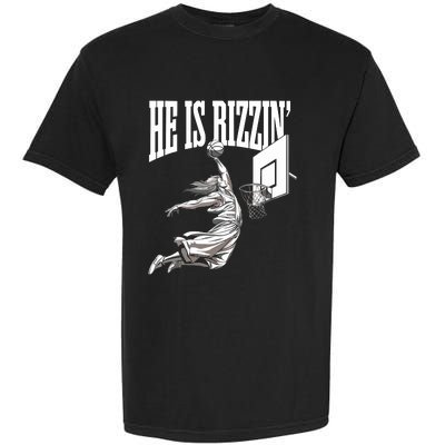 He Is Rizzin Basketball Jesus Dunk Memes Humor Garment-Dyed Heavyweight T-Shirt