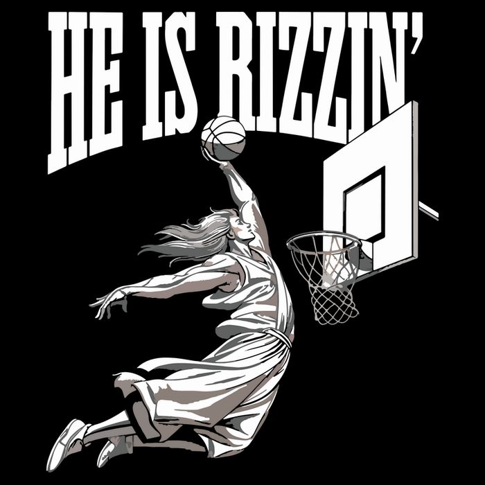 He Is Rizzin Basketball Jesus Dunk Memes Humor Apron