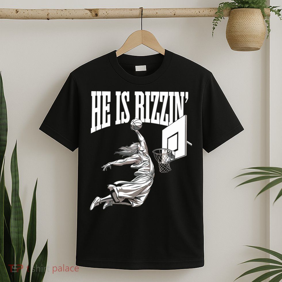 He Is Rizzin Basketball Jesus Dunk Memes Humor T-Shirt