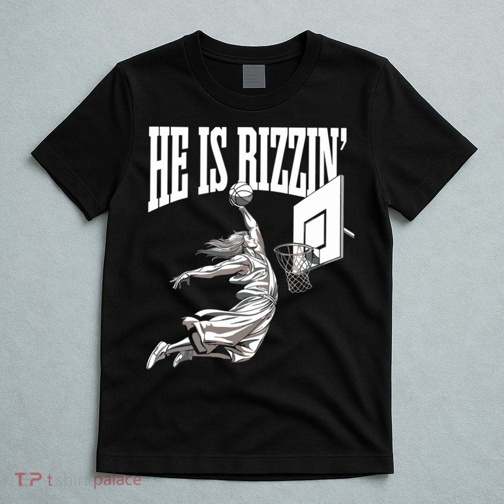 He Is Rizzin Basketball Jesus Dunk Memes Humor T-Shirt